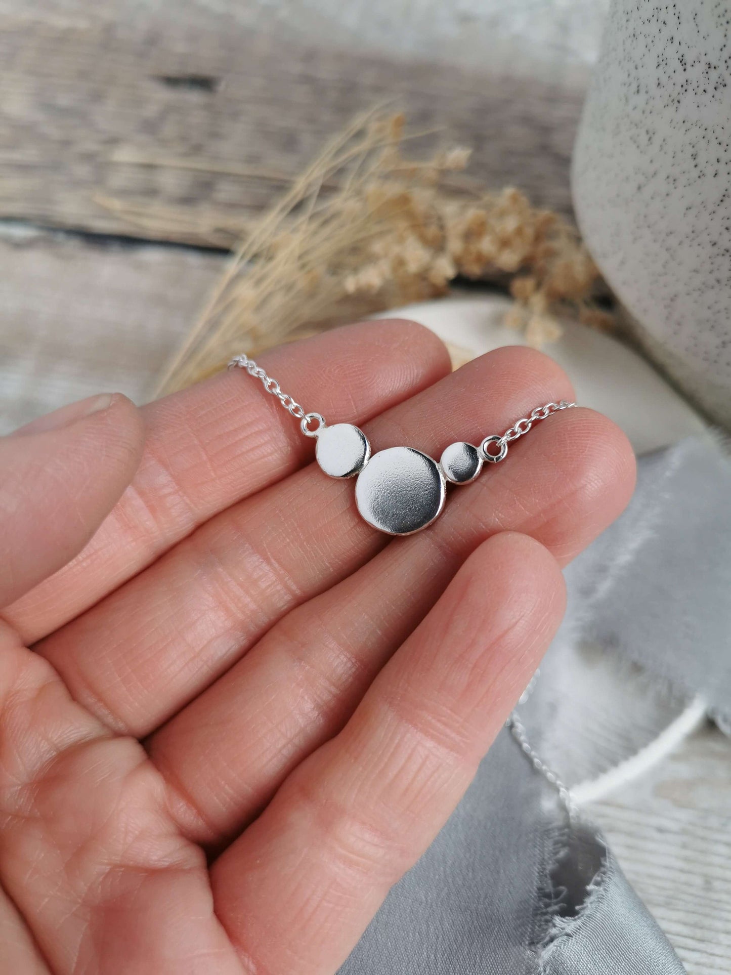 Recycled Silver Mantra BREATHE necklace