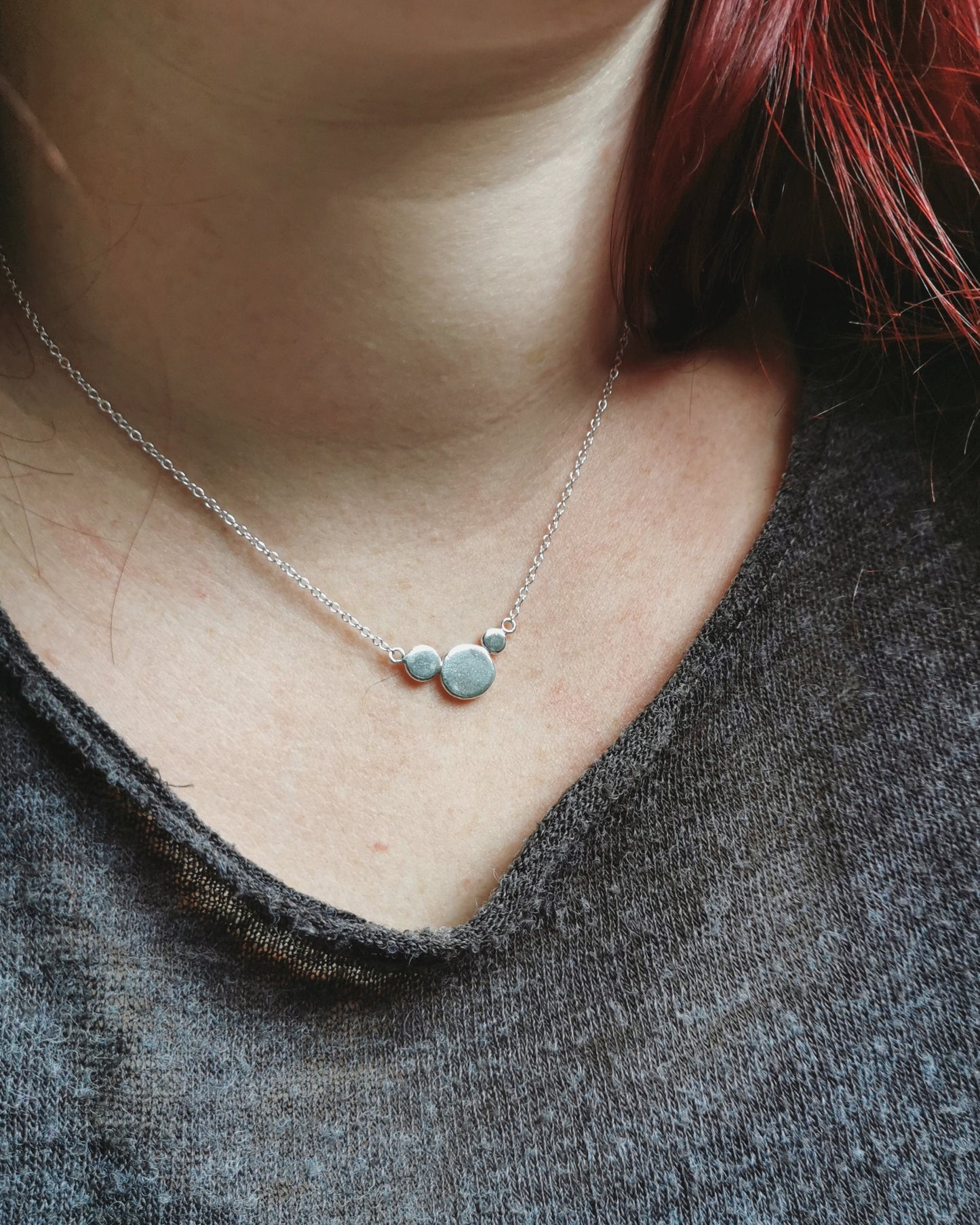 Recycled Silver Mantra BREATHE necklace