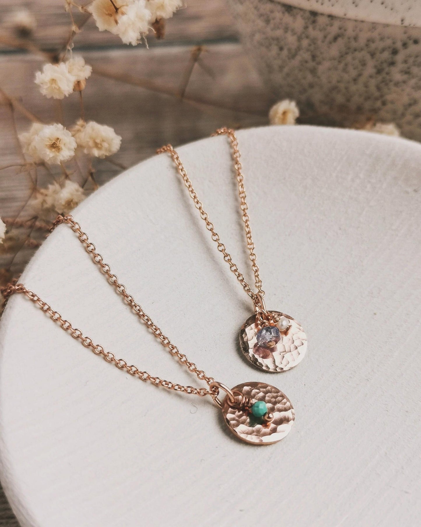 Personalised Rose Gold Birthstone necklace