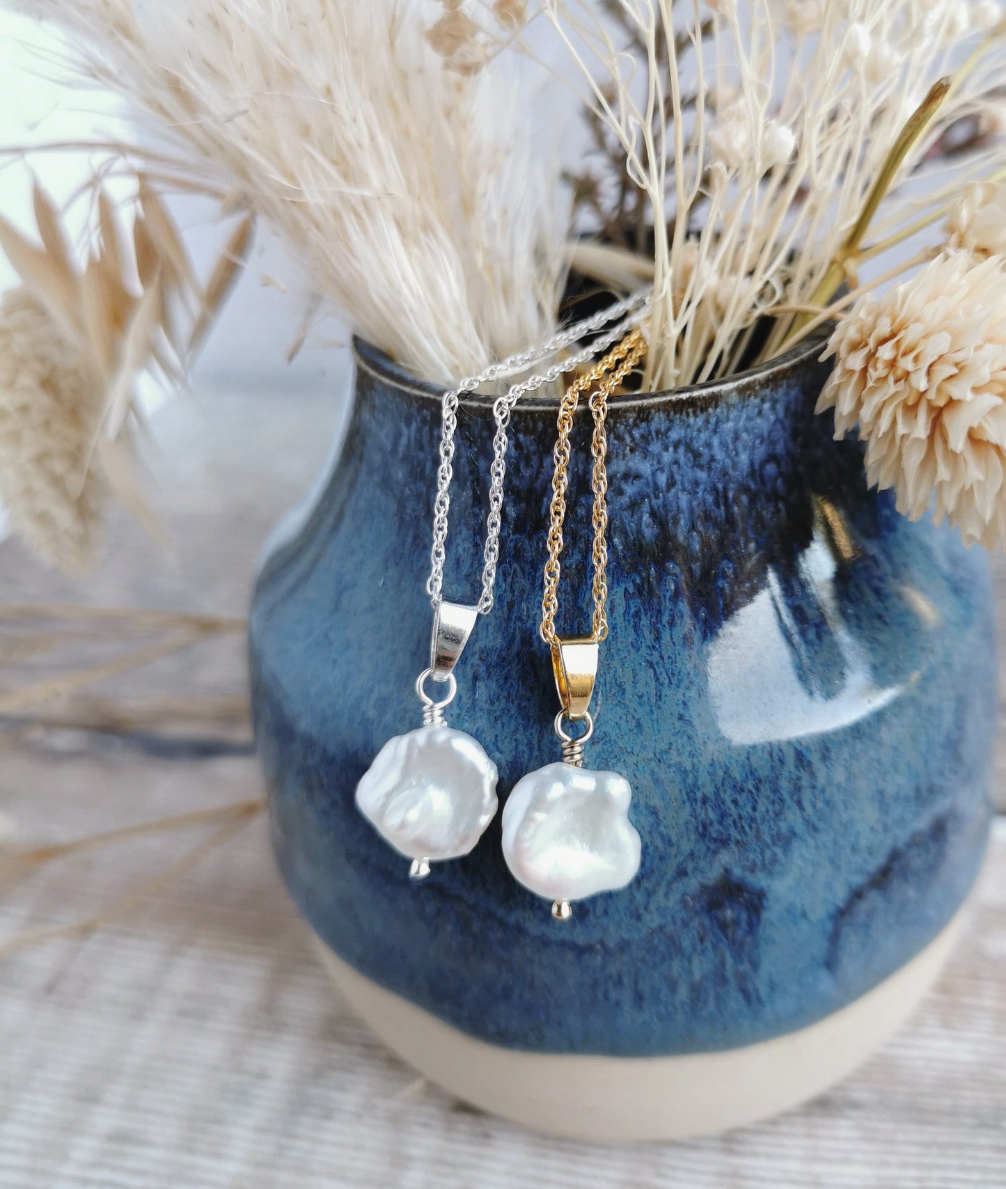 Small Keishi Pearl necklace - Silver or 14k Gold-filled