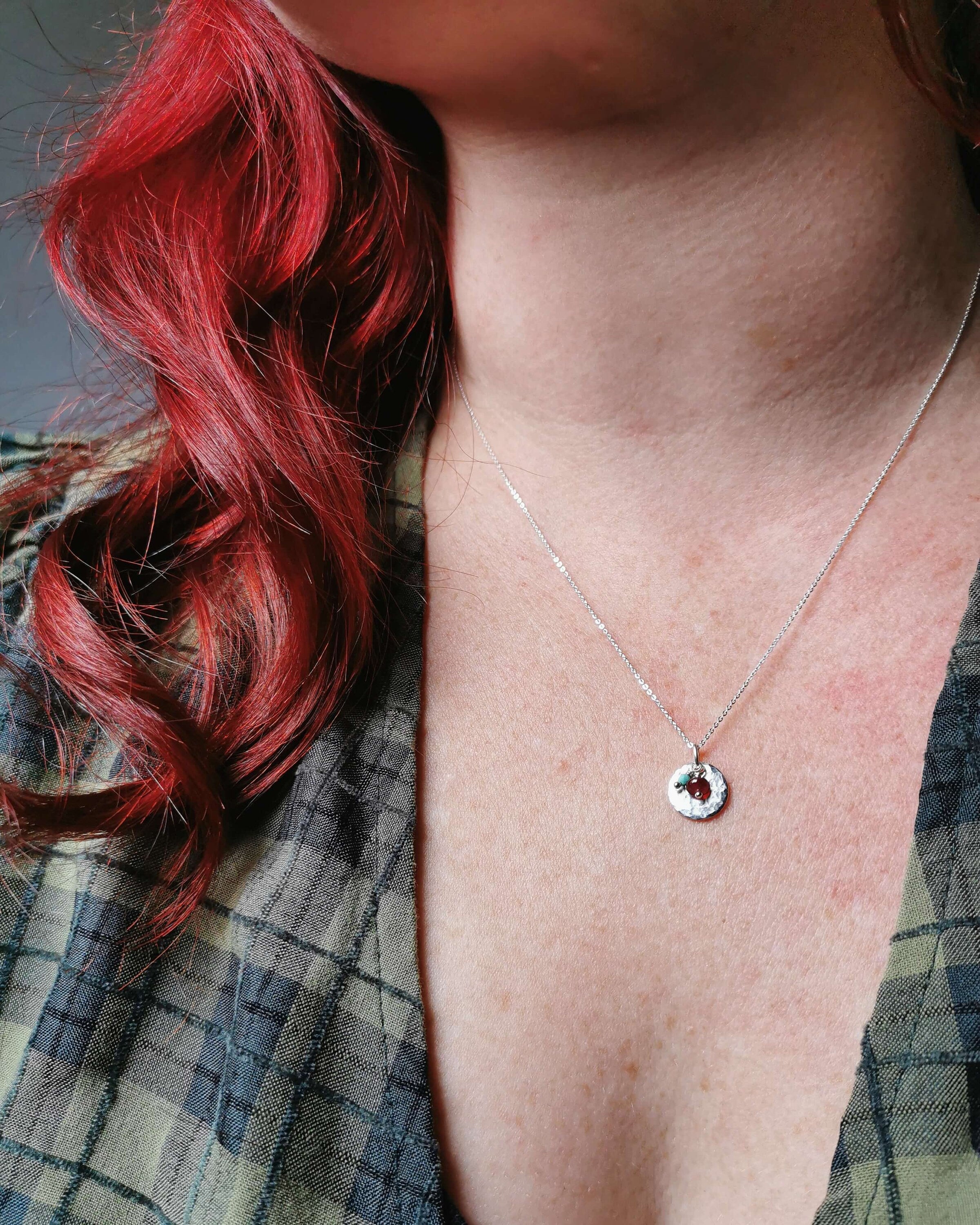 Personalised Silver Birthstone necklace