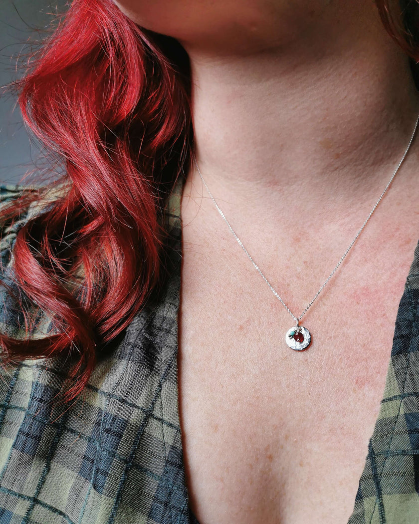 Personalised Silver Birthstone necklace