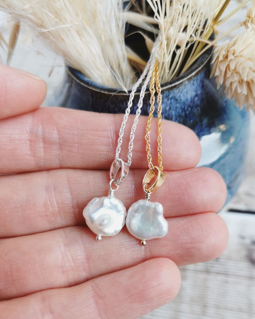 Small Keishi Pearl necklace - Silver or 14k Gold-filled