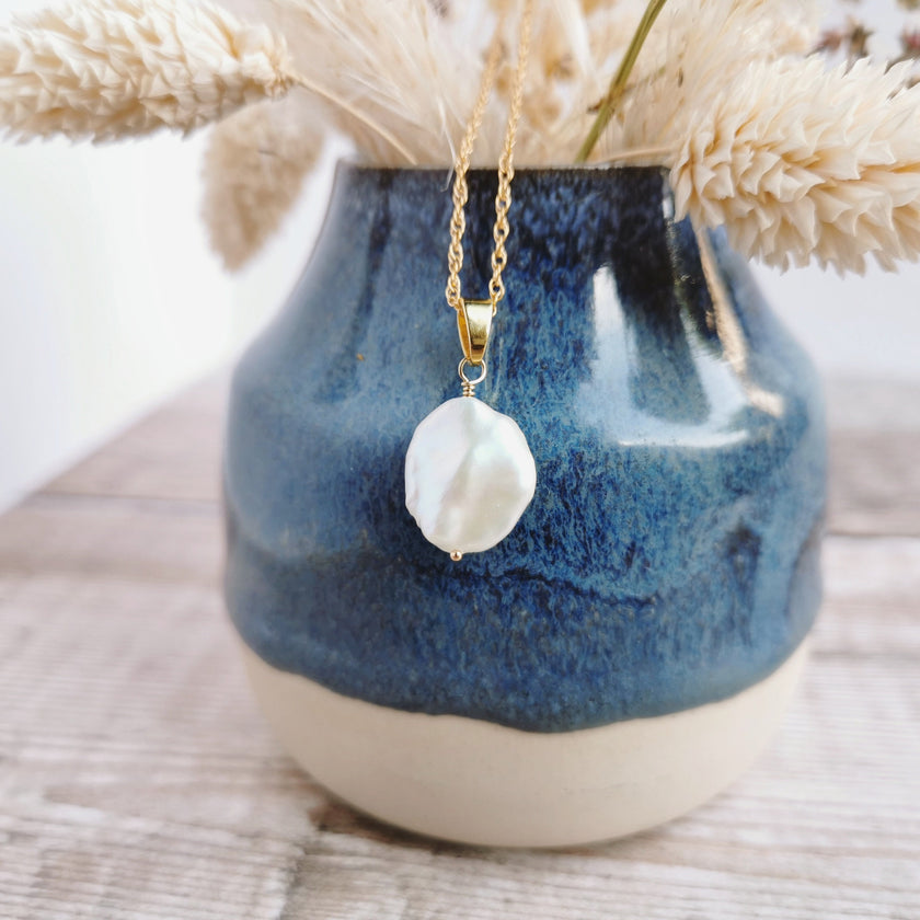 Large Keishi Pearl necklace - Silver or 14k Gold filled