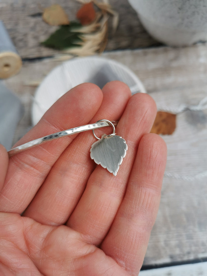 Silver Birch leaf Bangle
