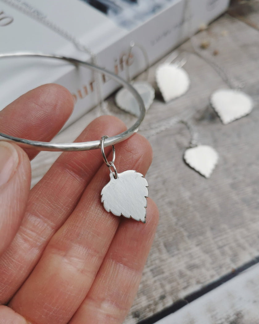 Silver Birch leaf Bangle