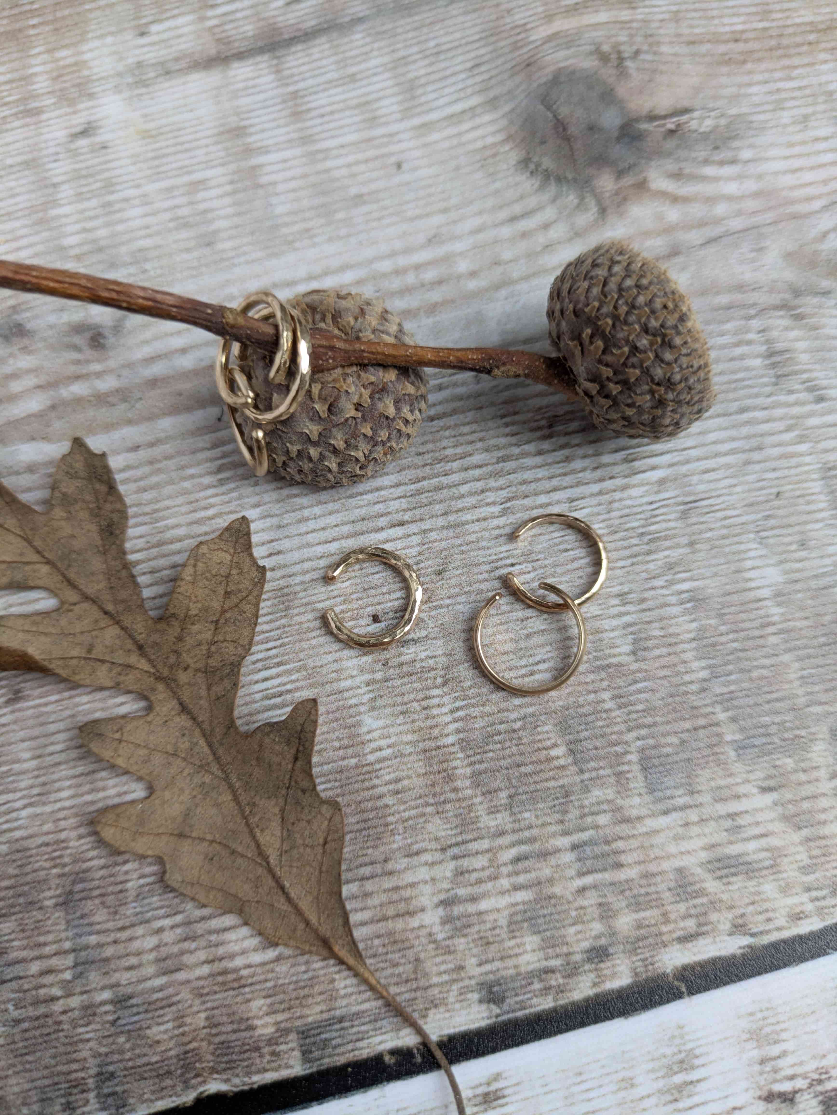 Gold Ear Cuffs - hammered or smooth finish