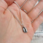 Men's jewellery gift idea - silver curb chain with silver coffee bean charm 