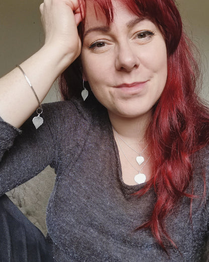 Silver Birch leaf Earrings