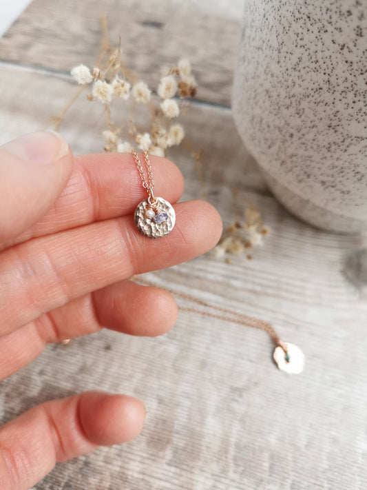 Personalised Rose Gold Birthstone necklace