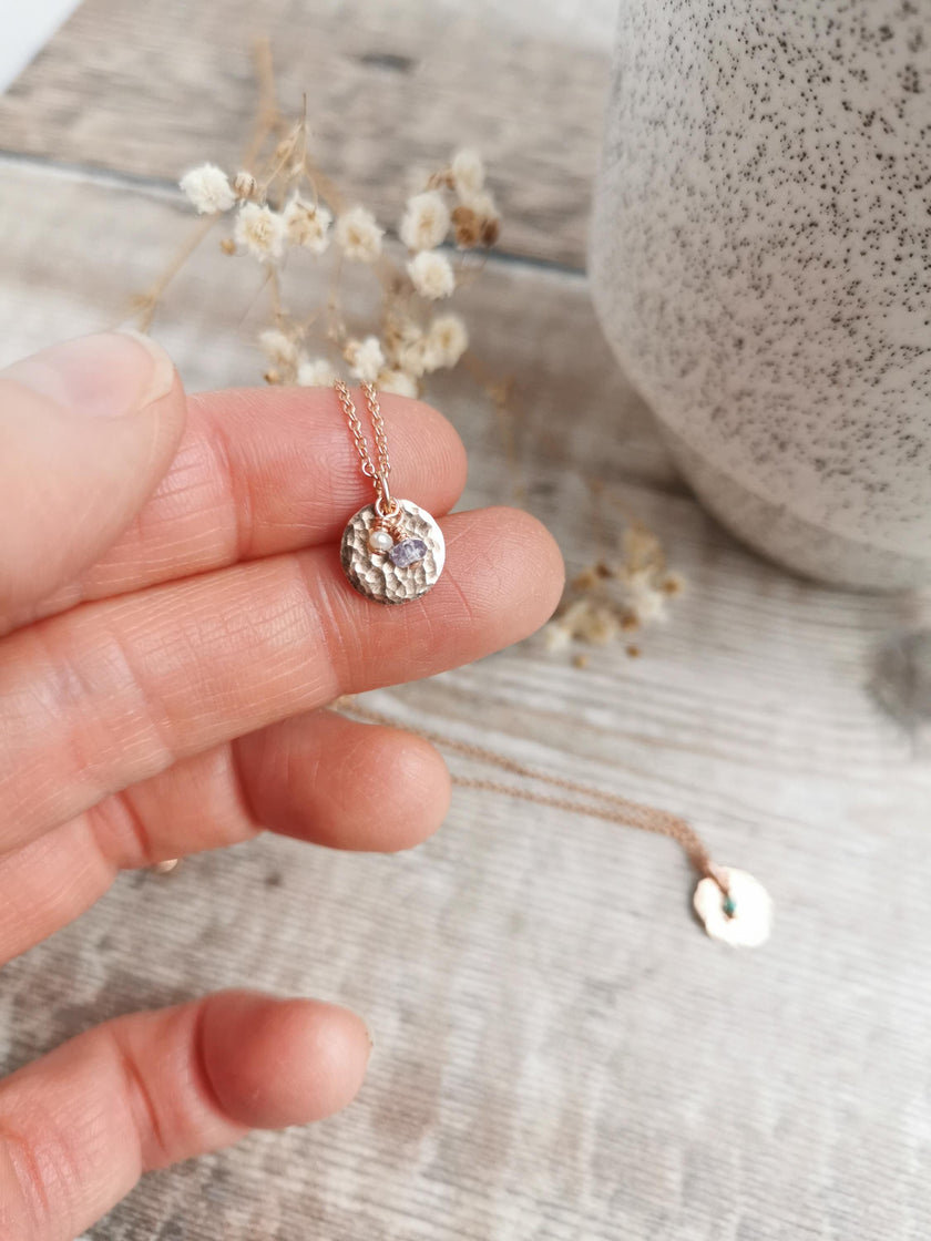 Personalised Rose Gold Birthstone necklace