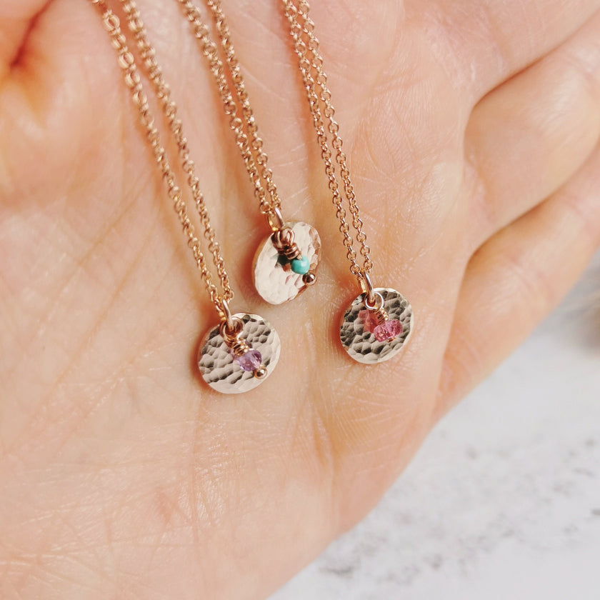 Personalised Rose Gold Birthstone necklace