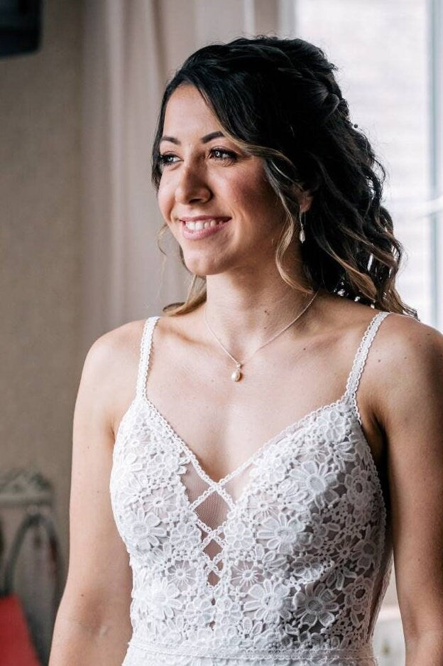 Ivory baroque Pearl earrings & necklace set - in Silver or 14k Gold-filled