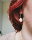 Small Coin Pearl earrings - Silver or 14k Gold-filled
