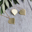 Large Brass Birch leaf Necklace