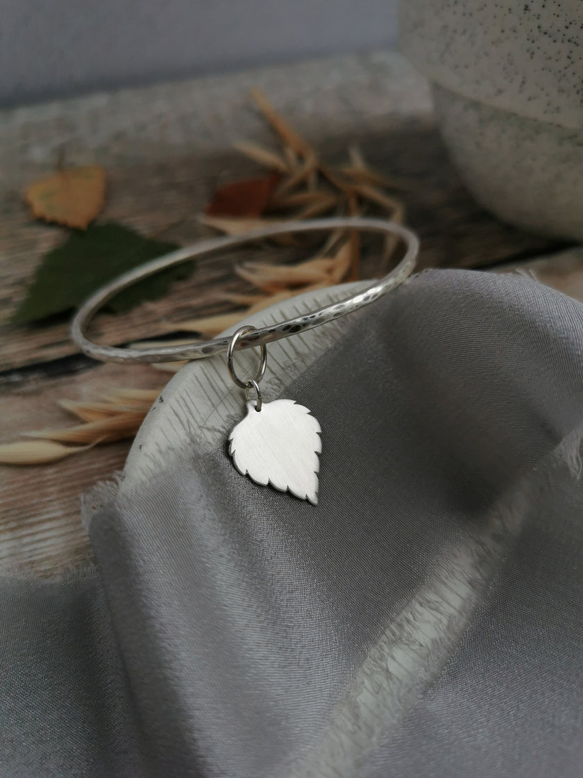 Silver Birch leaf Bangle
