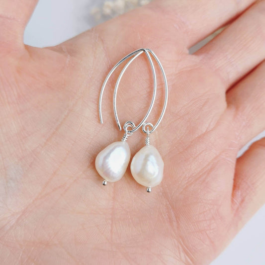 Baroque Pearl earrings - Sterling Silver or 14k Gold-filled