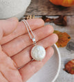 Large Coin Pearl necklace - Silver or 14k Gold-filled