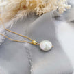 Small Coin Pearl pendant - Silver or 14k Gold-filled
