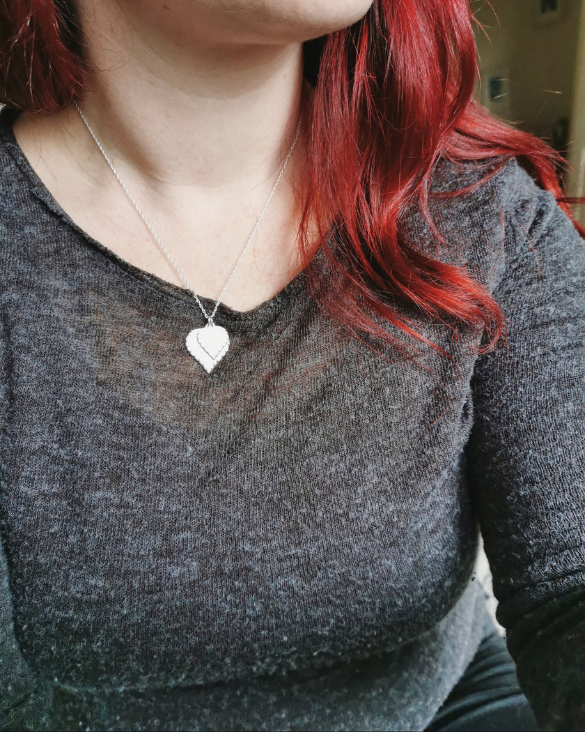 Silver Birch Leaf Double Necklace