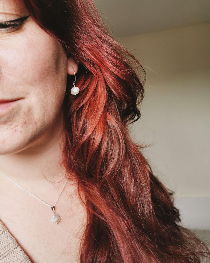 Small Keishi Pearl earrings - Silver or 14k Gold filled