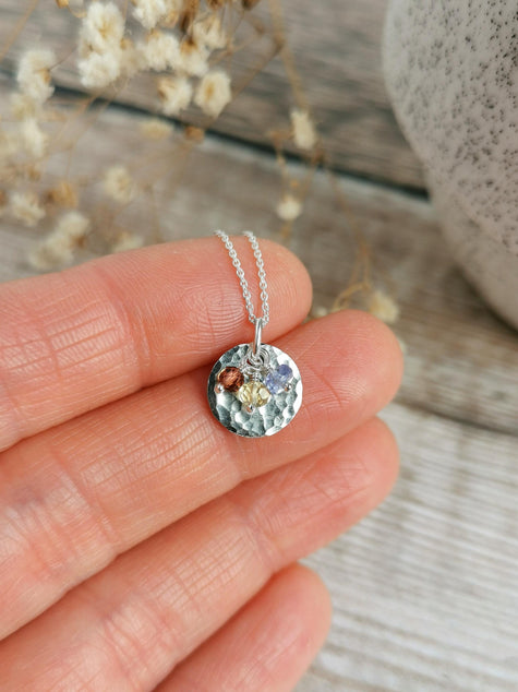 Personalised Silver Birthstone necklace