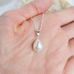 Ivory Baroque Pearl pendant - Silver or 14k Gold-filled