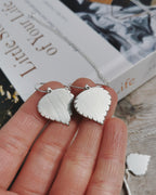 Silver Birch leaf Earrings