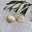Large Brass Birch leaf Earrings