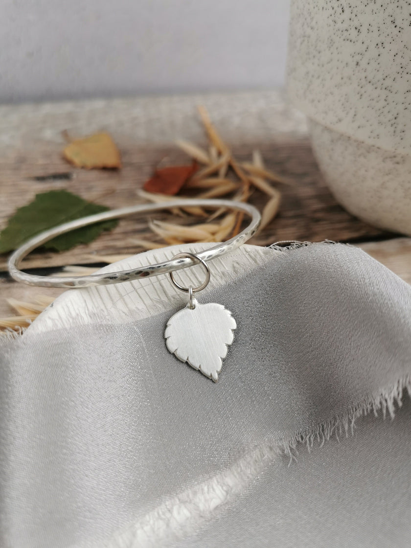 Silver Birch leaf Bangle