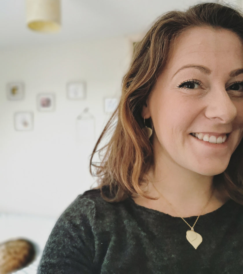 Double Brass Birch leaf Necklace