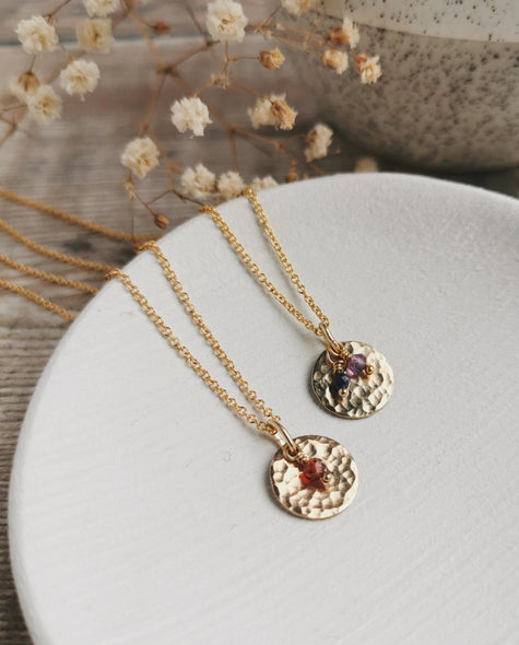 Personalised Gold Birthstone necklace