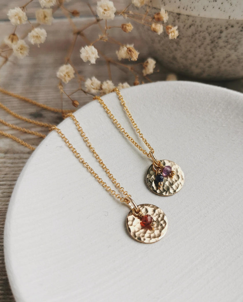 Personalised Gold Birthstone necklace