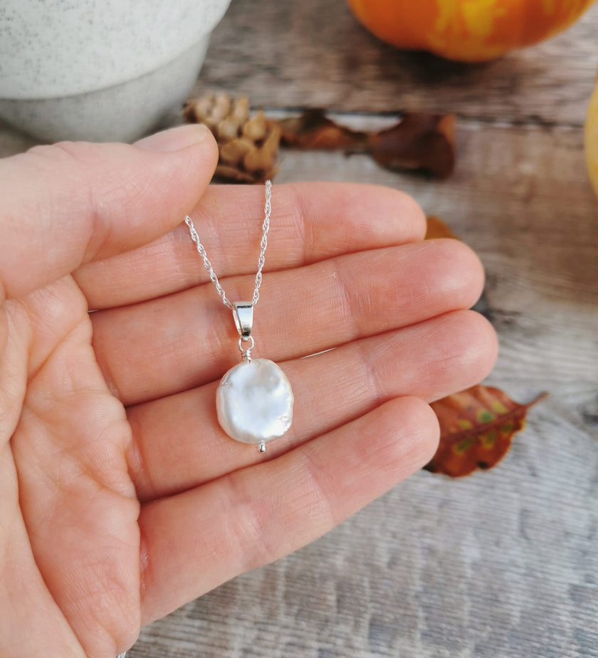 Large Keishi Pearl necklace - Silver or 14k Gold filled