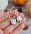 Large Keishi Pearl earrings - Silver or 14k Gold-filled