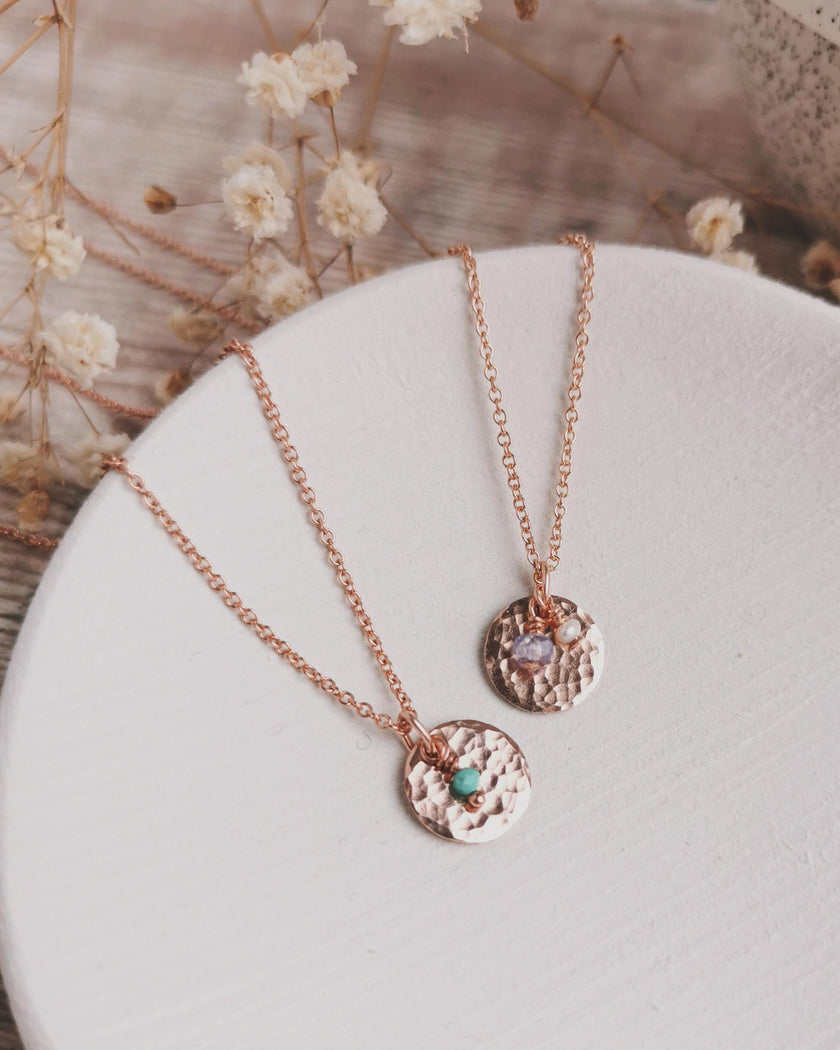 Personalised Rose Gold Birthstone necklace