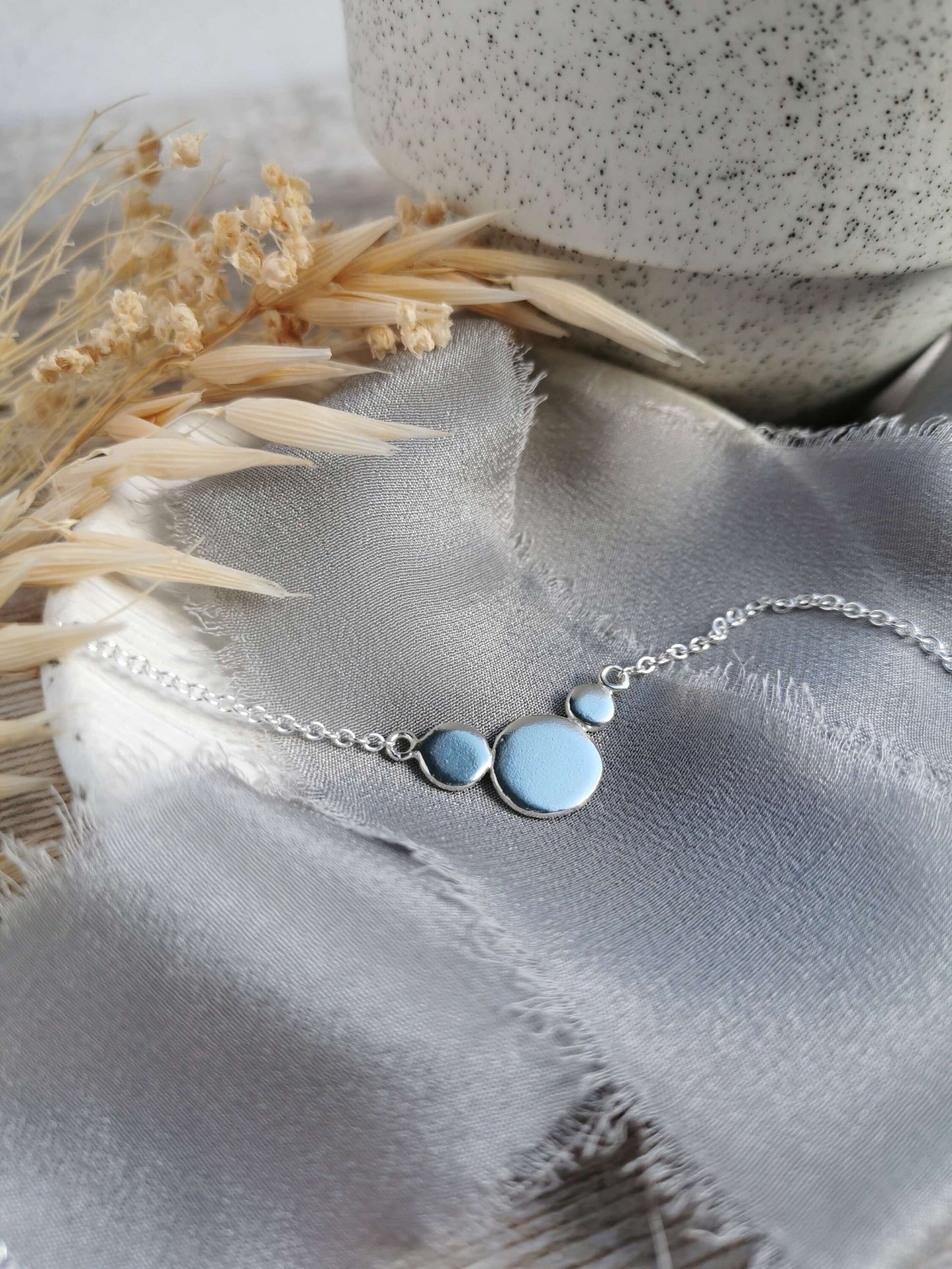 Recycled Silver Mantra BREATHE necklace