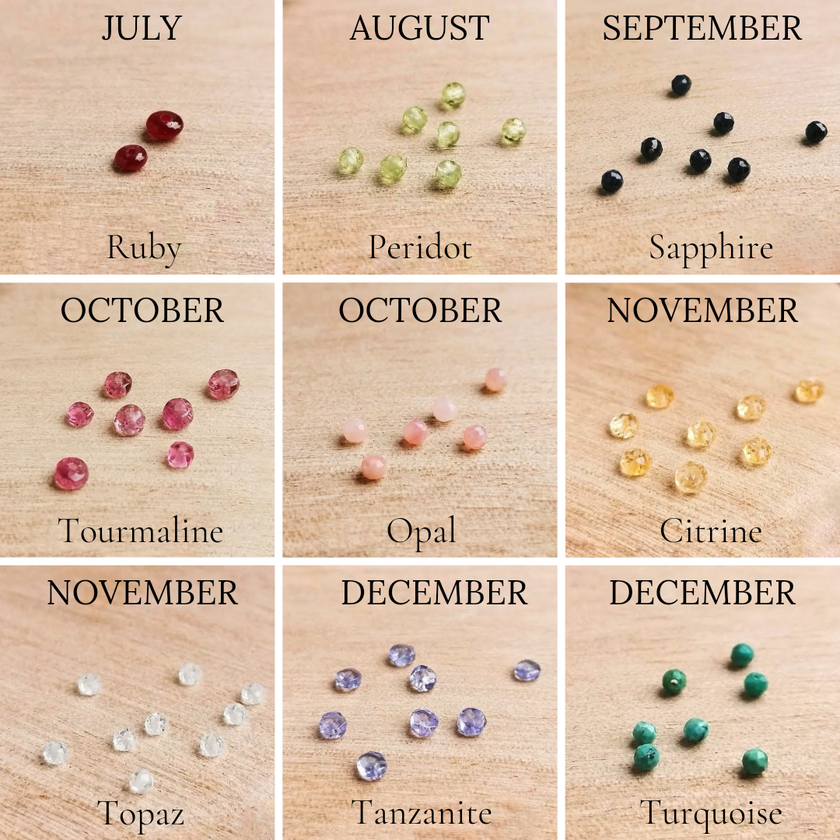 Personalised Silver Birthstone necklace