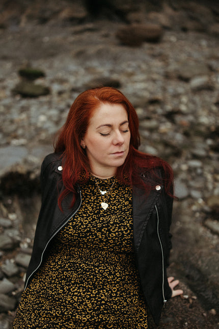 Double Brass Birch leaf Necklace