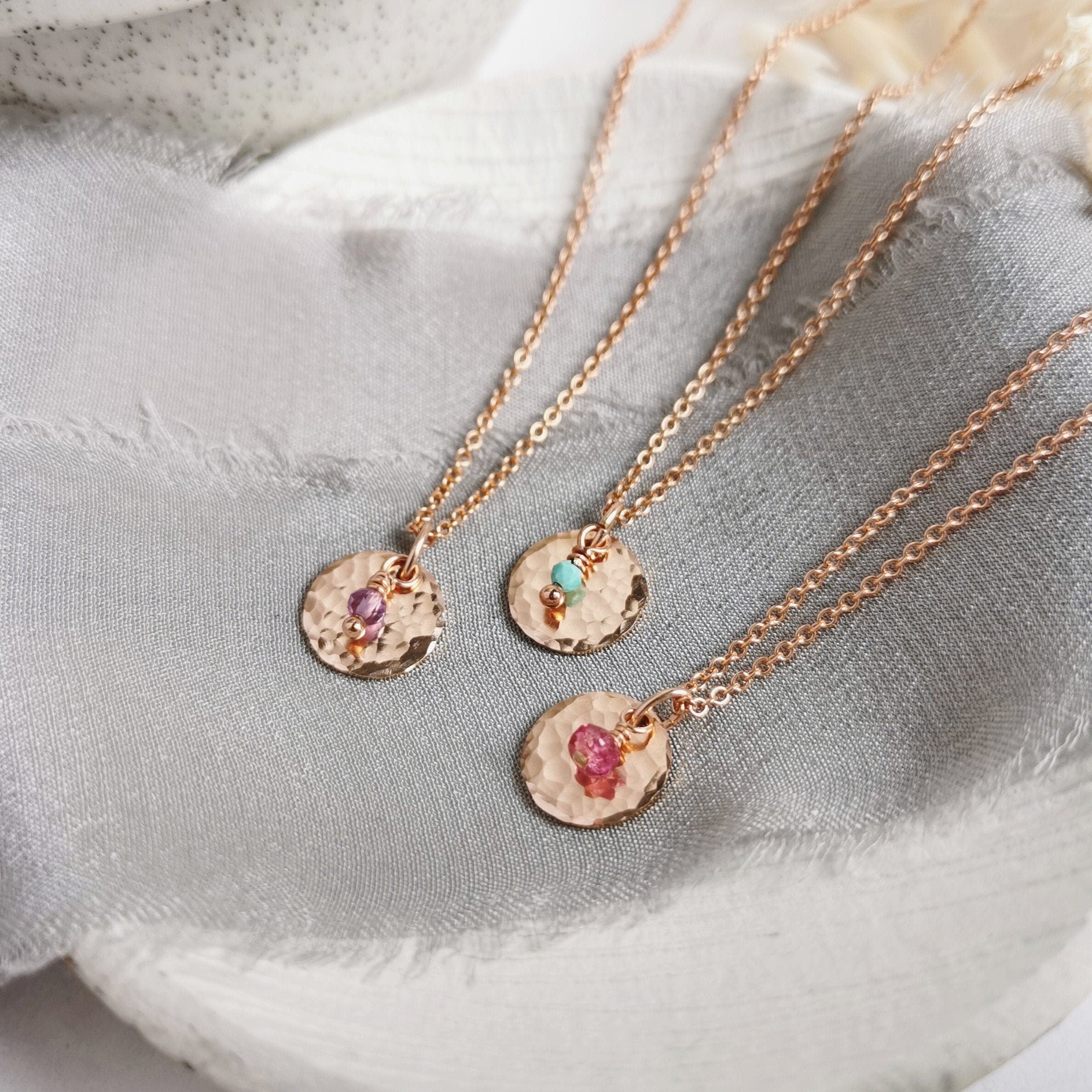 Personalised Rose Gold Birthstone necklace