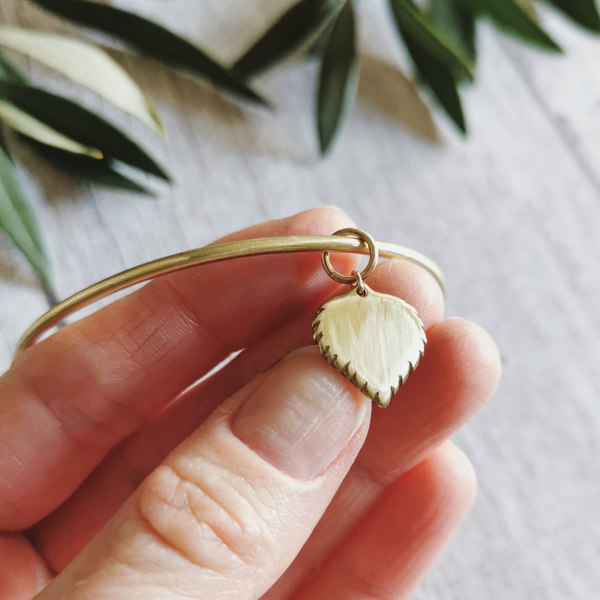 Brass Birch leaf Bangle