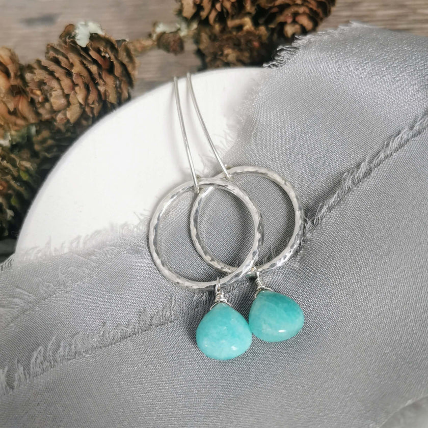 Amazonite and Silver earrings