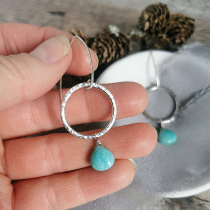 Amazonite and Silver earrings