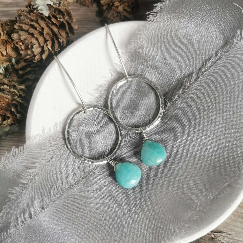 Amazonite and Silver earrings