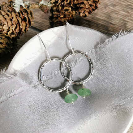 Aventurine and Silver earrings