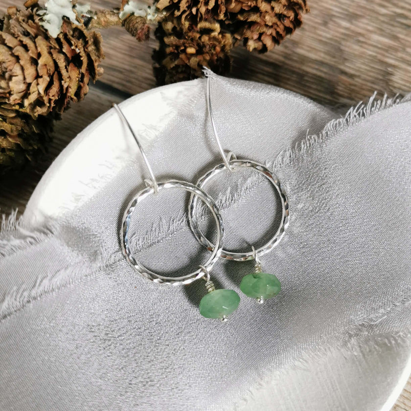 Aventurine and Silver earrings