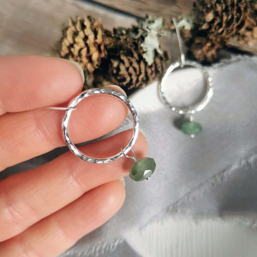 Aventurine and Silver earrings