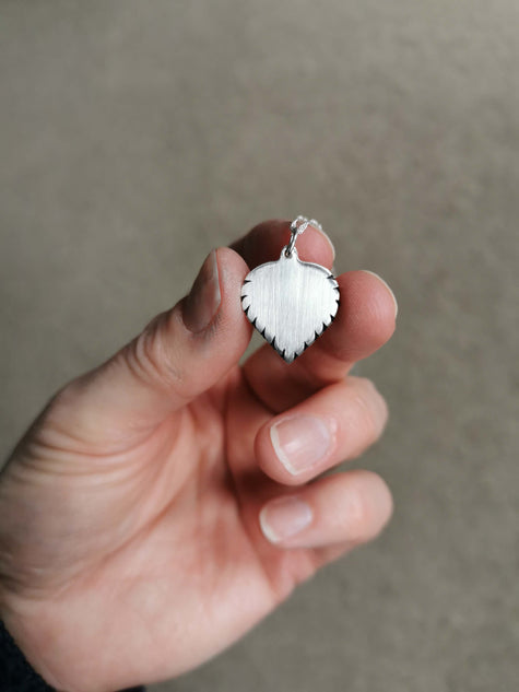 PERSONALISED Silver Birch leaf Necklaces (small & large)