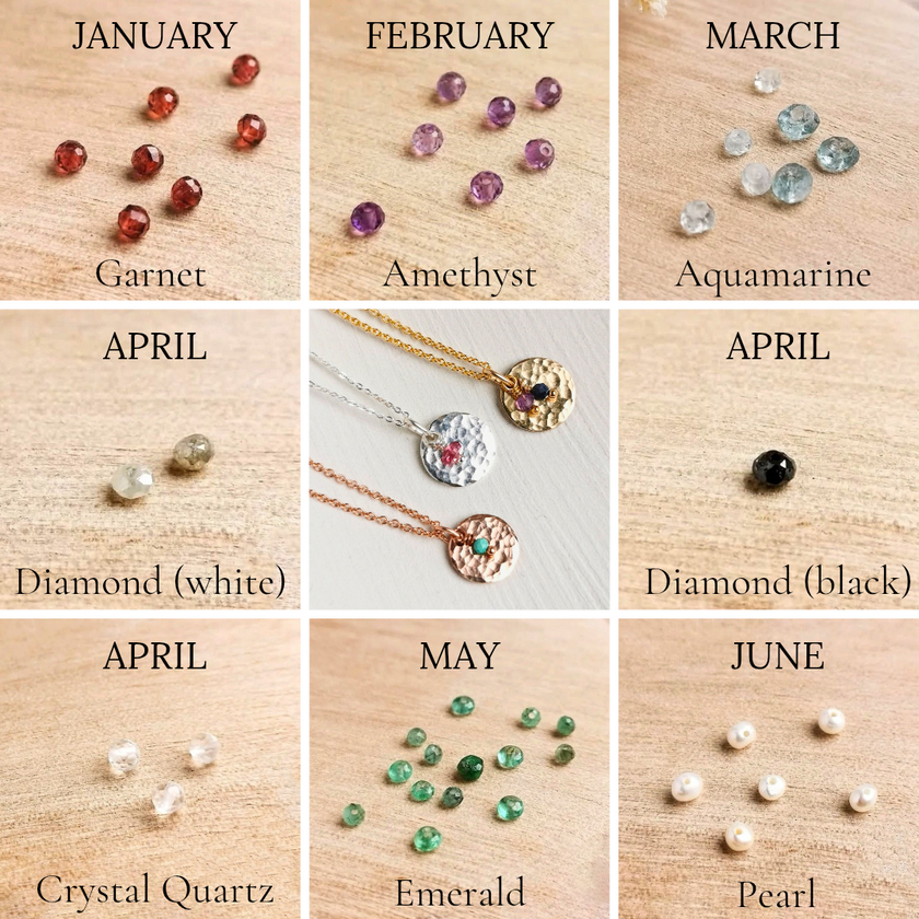 Personalised Silver Birthstone necklace