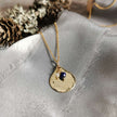 Brass Teardrop pendant with Lapis Lazuli and Pearl charms